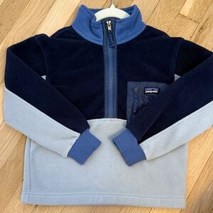 Patagonia Kids' Navy and Light Gray Fleece Pullover